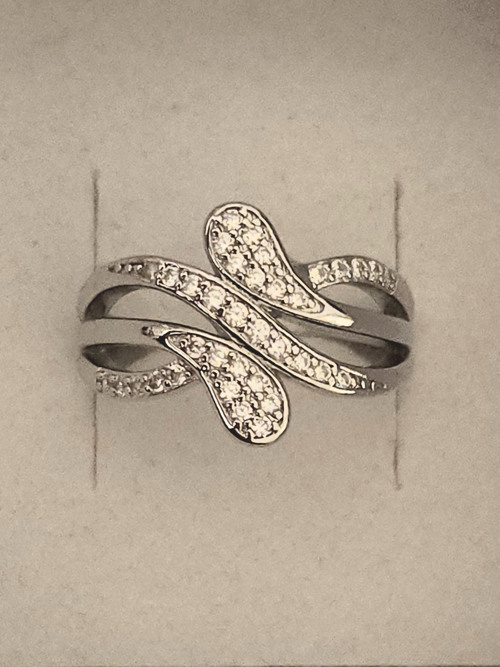 Snake Ring In Gold Tone With Lab Diamonds